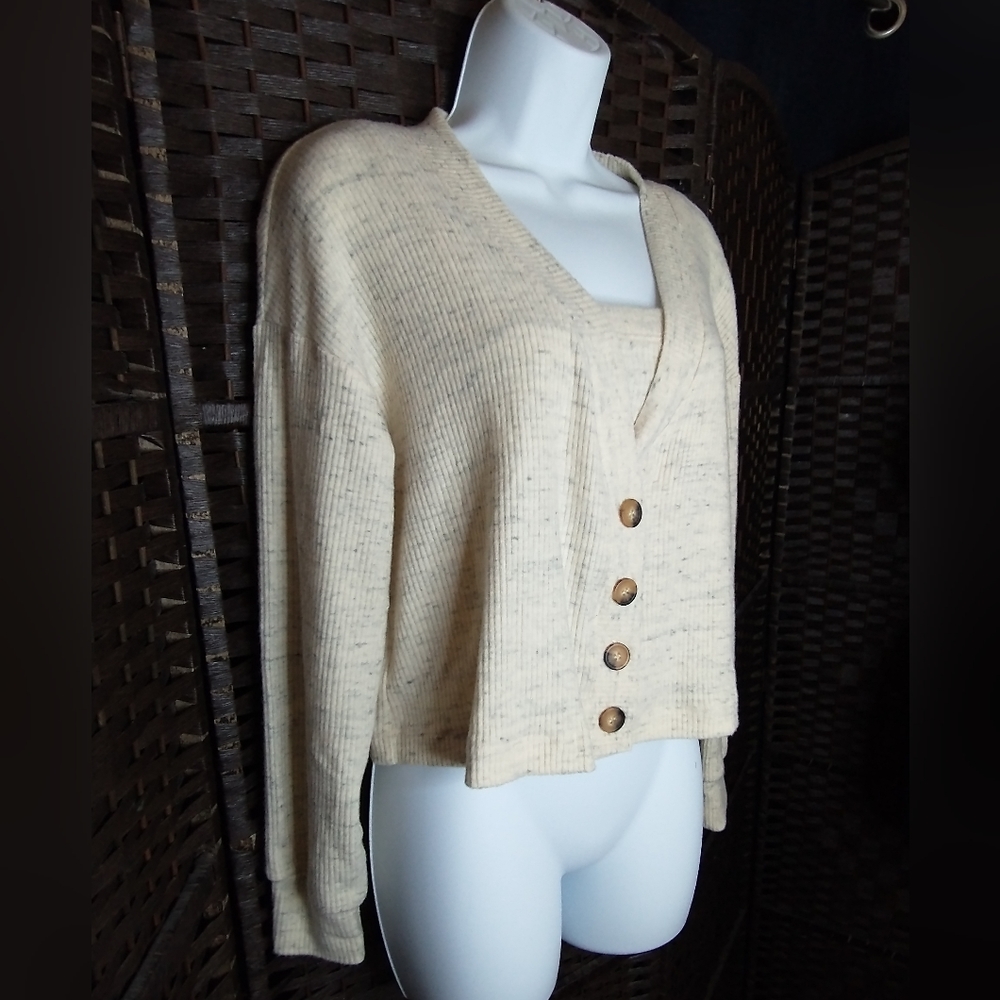 Sm Twin Set Cream & Grey Speckles Buttery Soft